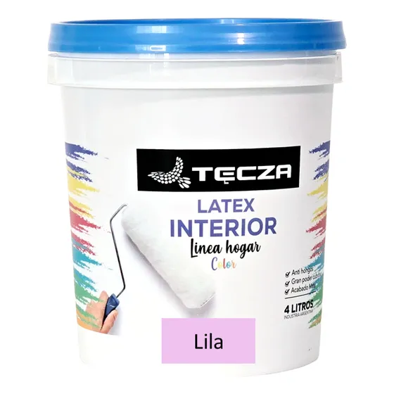 Látex Interior Linea Hogar Colores Preparados 4 Litros Tecza Lila Mate