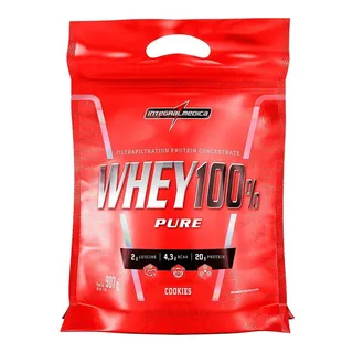 Whey 100% Pure Pouch 900g Cookies And Cream Integralmédica Whey 100% Pure Pouch 900g Cookies And Cream Integralmédica