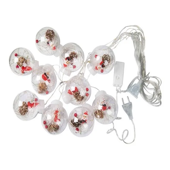 Cadena Guirnalda 3m Cortina Led Luces 10 Bolas Navidad 