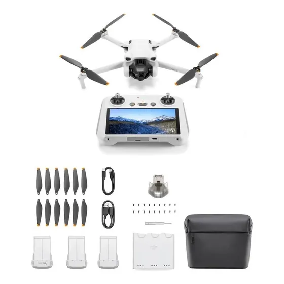 Drone Dji Mini 3 Combo Fly More Rc, 3 Baterias 4k Gl Cor Cinza