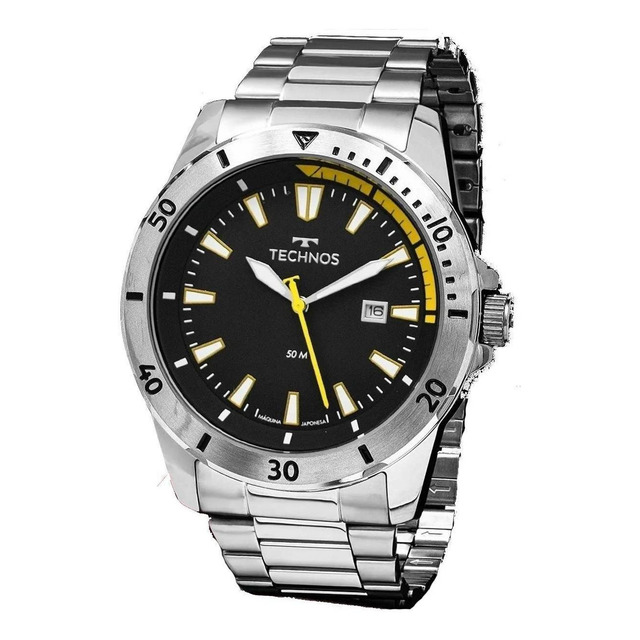 Relógio Technos Masculino Militar Prata A Prova D´água 2115naq/1p Relógio Technos Masculino Militar Prata A Prova D´água 2115naq/1p