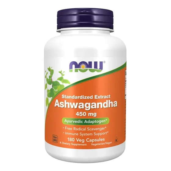 Ashwagandha 450 mg Now Foods 180 cápsulas vegetarianas - pronta