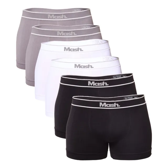 Kit 6 Cuecas Boxer Masc 711.18 Microfibra Sem Costura Mash
