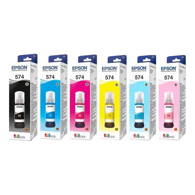 Pack 6 Tintas Epson T574 B/c/m/y/cl/ml Original L8050 L18050
