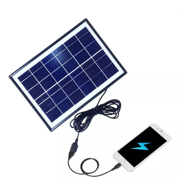 Painel Solar Portátil Carregador Usb Celular Tablet 6w 6v