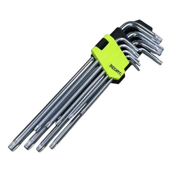 Juego De Llaves Torx De 9 Piezas Extra Larga Xcort