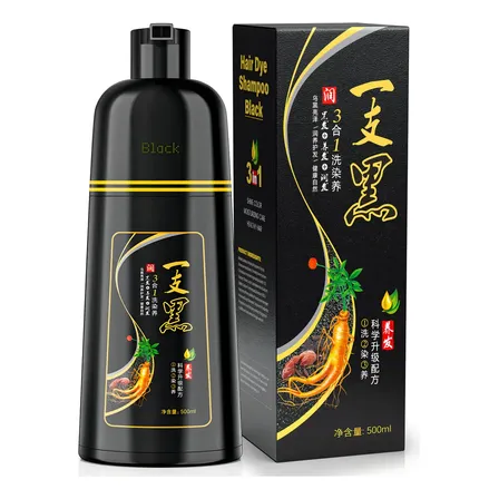 Kaisasa Shampoo Cubre Canas Tinte Instantaneo Para Canas,shampoo cubre canas,shampoo de jengibre,champu tinte,champu tinte,chao canas,shampoo natural,500ml-negro