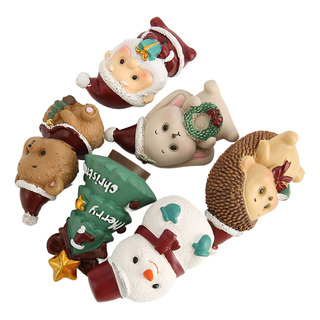 Mini Adornos Navideños, Figuras De Resina Ecológica, 6 Pieza Mini Adornos Navideños, Figuras De Resina Ecológica, 6 Pieza