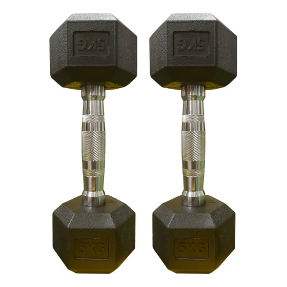 Par De Mancuernas Hexagonales De 5kg C/u (total 10kg)