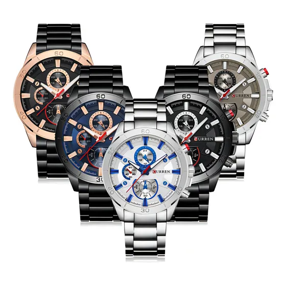 Reloj Curren Original Negro-dorado Color de la correa Negro Color del bisel Dorado Color del fondo Negro