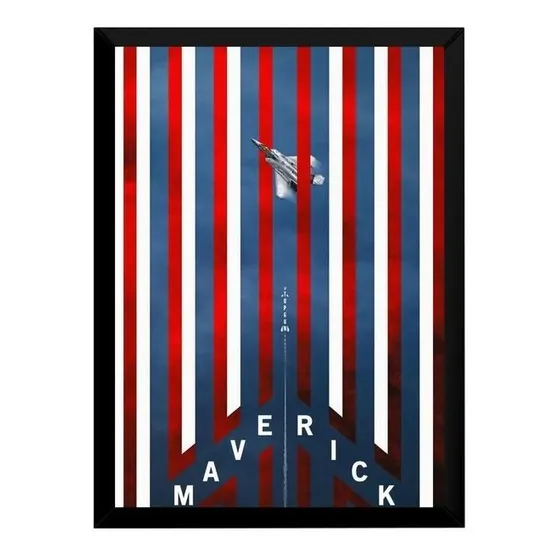 Quadro Top Gun Maverick Poster Moldurado.