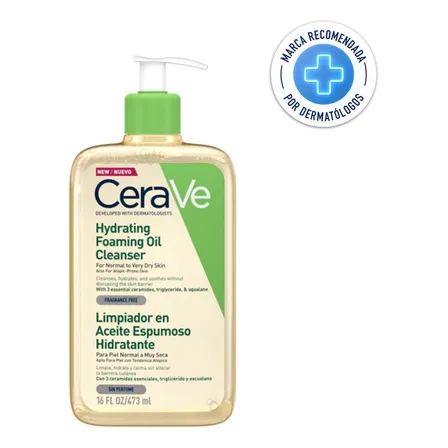 Limpiador Cerave Aceite Espumoso Hidratante Sin Perfume 473m