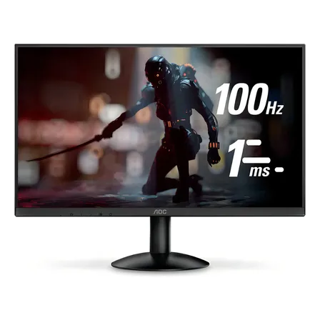 Monitor Aoc 23,8 Led Full-hd, 100hz, 1ms, Vesa - 24b30hm2 Cor Preto 127/220v