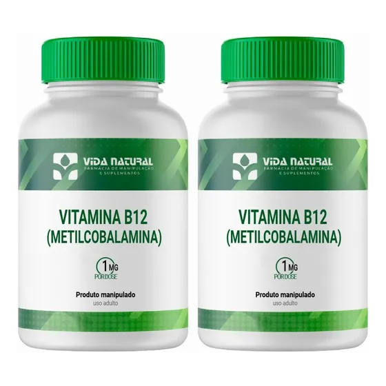 Kit Com 2 Vitamina B12 (metilcobalamina) 1mg 120 Cápsulas