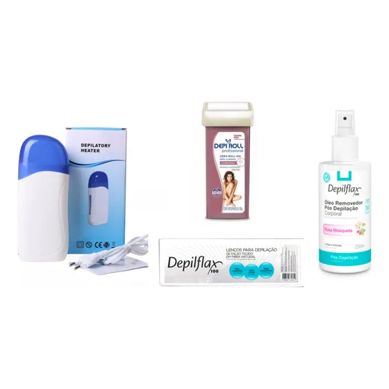 Cera Roll-on Depilatoria, Aceite, 100 Bandas Y Calentador