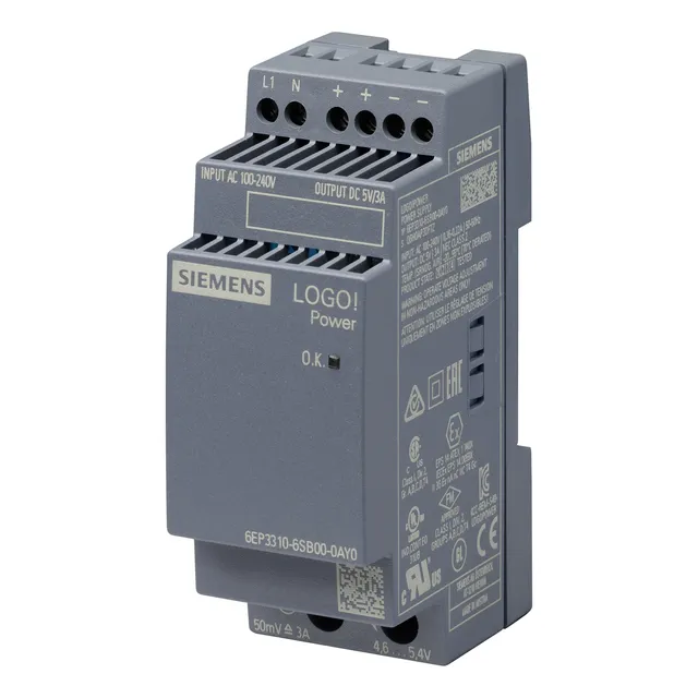 Siemens 6ep3310-6sb00-0ay0 Logo!power 5 V / 3 A Fuente De Al