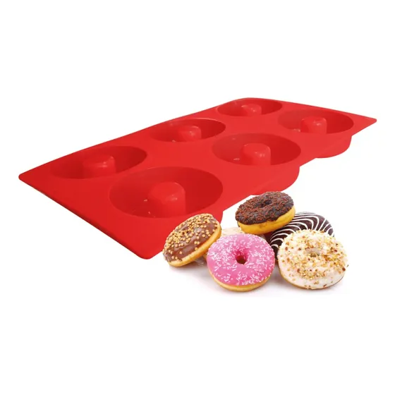 Molde De Silicona X 6 Donas Donuts Goma Horno Roscas