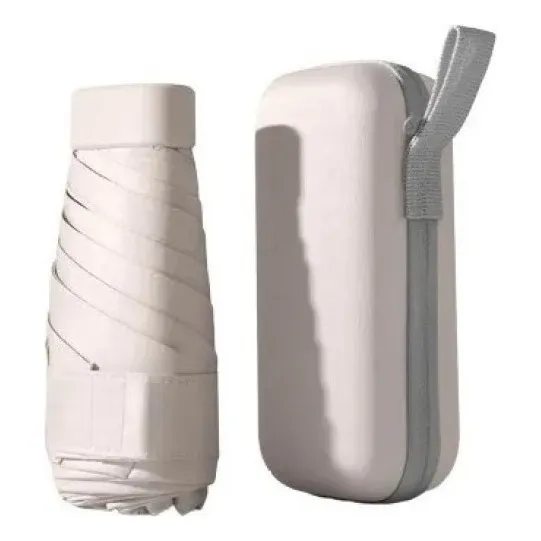Mini Guarda Chuva De Bolsa Resistente Case Cor Bege Desenho do tecido Bege