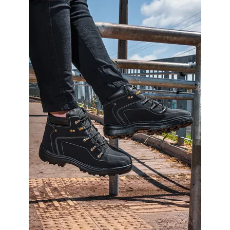 Bota Coturno Adventure Masculino Motoqueiro Cano Médio