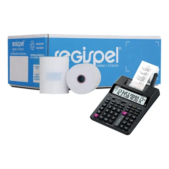 Bobina Para Calculadora Regispel 57x30 Com 30 Unidades Cor Branco