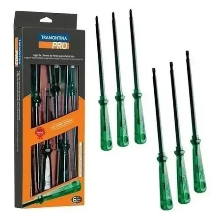 Kit De Chaves Fenda Phillips Isolada Com 6 Peças Tramontina
