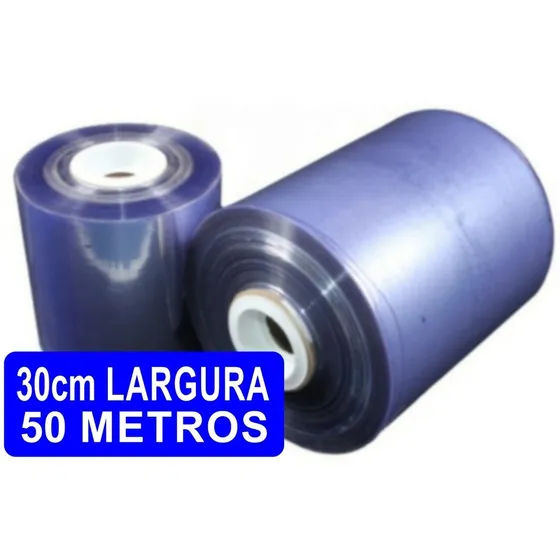 Filme Pvc Termo Encolhivel Folha Dupla 30cm 50metros 