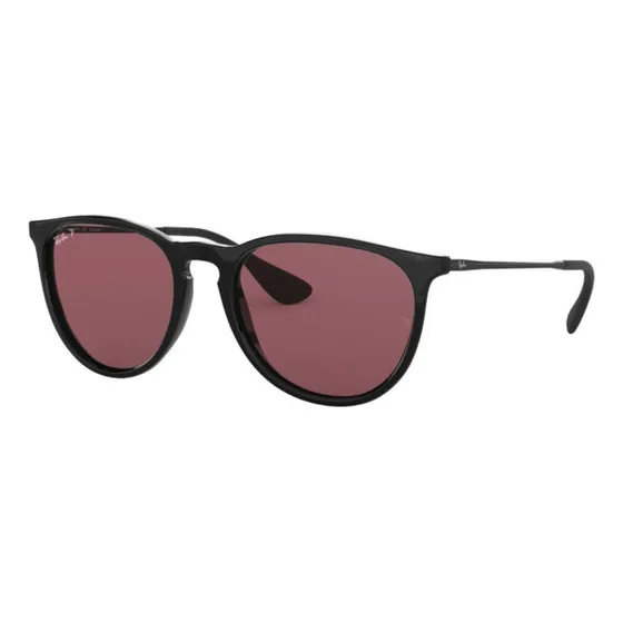 Anteojos de sol polarizados Ray-Ban Erika Classic talle Standard armazón gloss black y lente purple