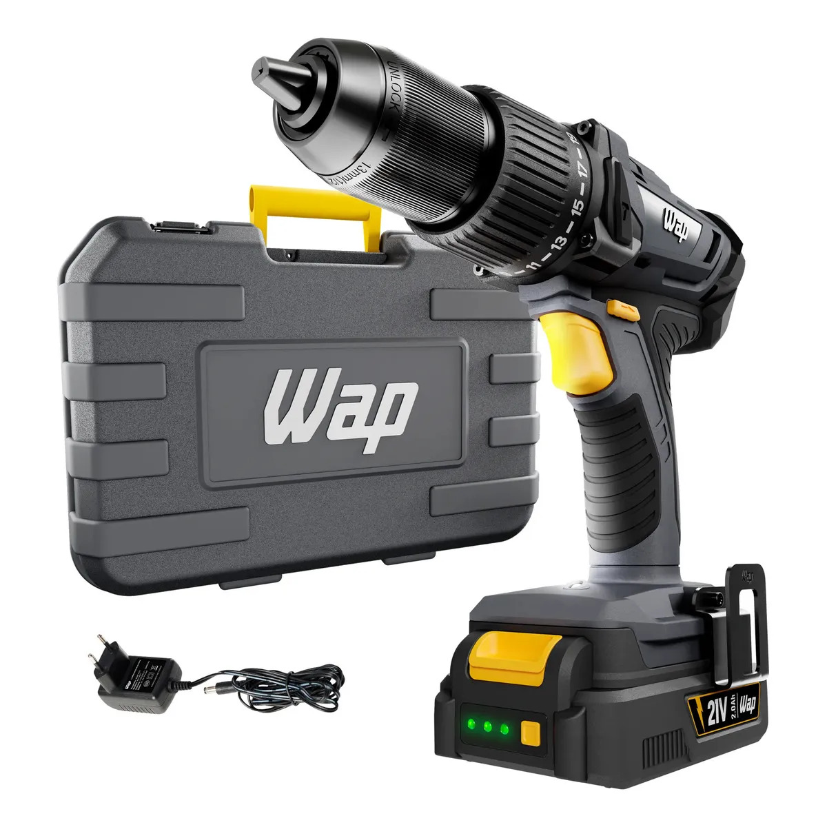 Parafusadeira E Furadeira De Impacto WAP K21 ID03 Sem Fio Com Maleta Organizadora Bivolt Parafusadeira E Furadeira De Impacto WAP K21 ID03 Sem Fio Com Maleta Organizadora Bivolt