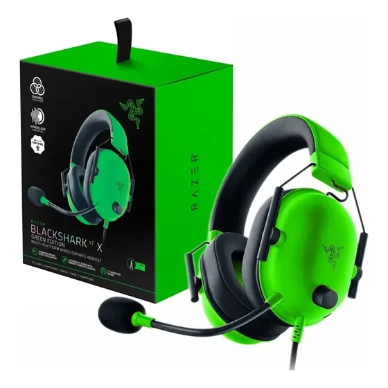 Auriculares supraaurales Razer Blackshark V2 X para juegos, color verde | Cuotas sin interés