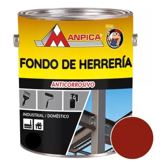 Fondo De Herrería Anticorrosivo Rojo 1/4 Galon Manpica