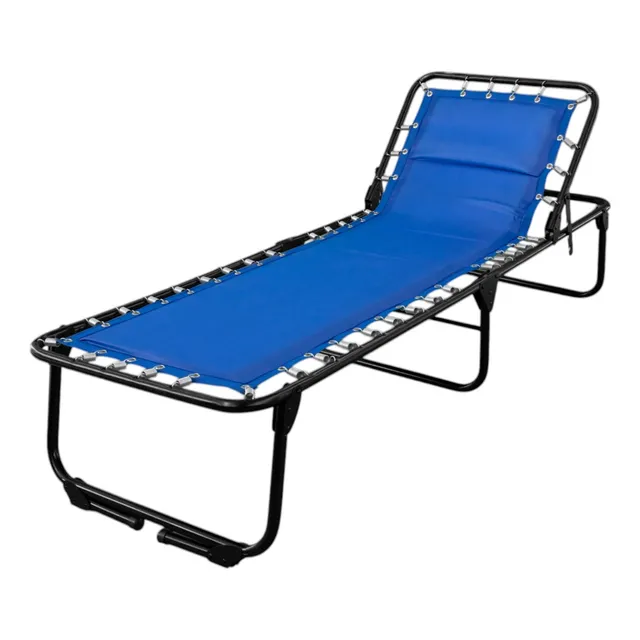 Catre Reclinable Ortopédico Lona Poliéster Azul Pegaso