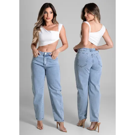 Calca Jeans Sawary Barrel_281567 Índigo Liso 40