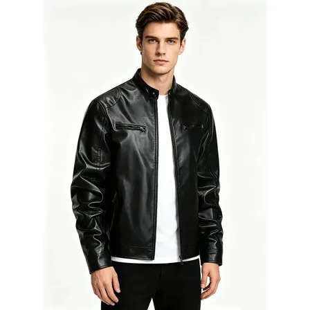 Jaqueta De Couro Masculina Frio Impermeavel À Prova De Vento