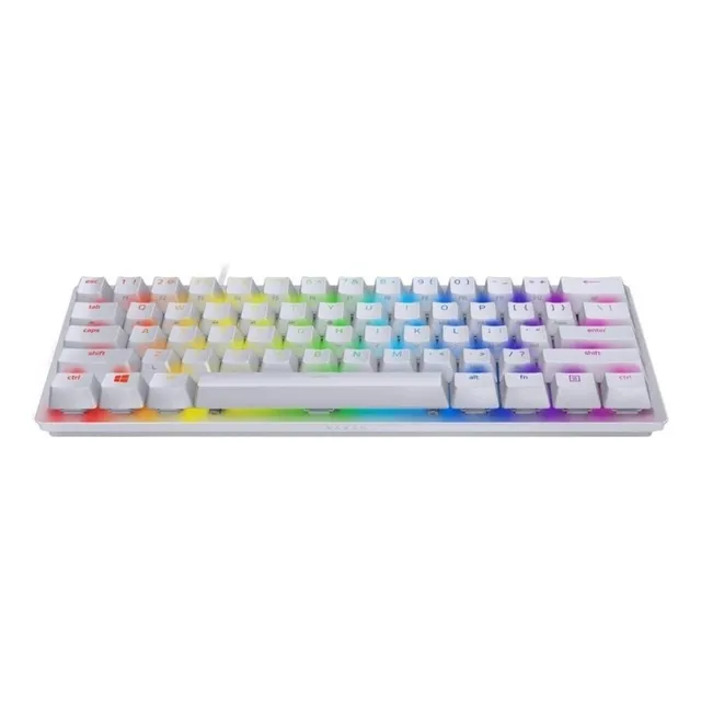 Teclado gamer Razer QWERTY Razer Purple inglés US color mercury con luz RGB