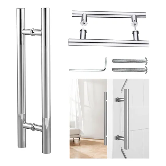 Jaladeras Puertas Tipo H Acero Inoxidable Puertacristal 1.2m