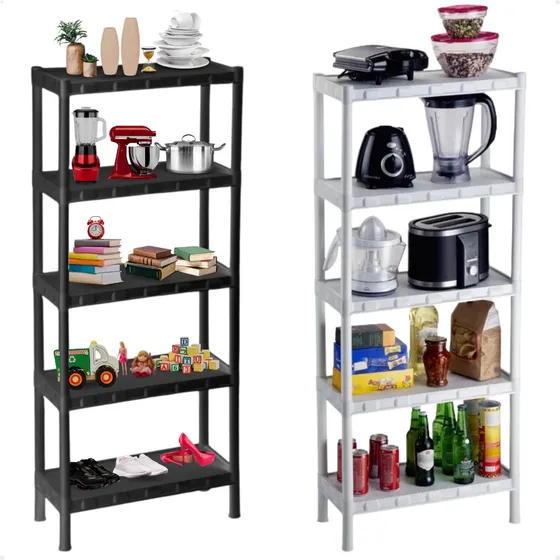 Estante De Livro Livreiro Plastico Modular Multiuso 5 Div