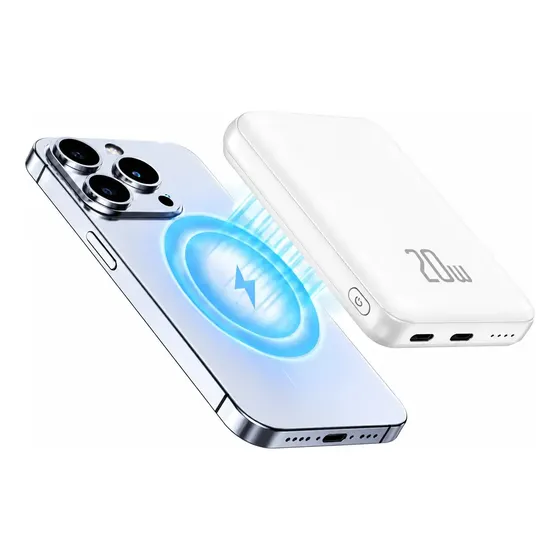 Power Bank Magnético Inalámbrico de 5000mAh con Carga Rápida PD20W para iPhone y Android