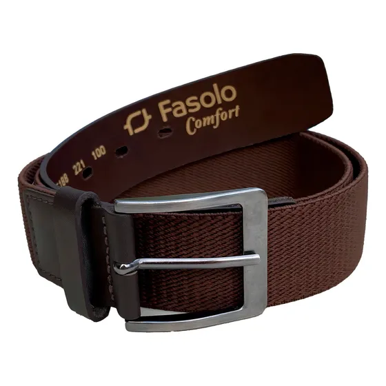 Cinto Masculino Esportivo Fasolo Couro Legítimo E Elástico. Cor Café Tamanho 110