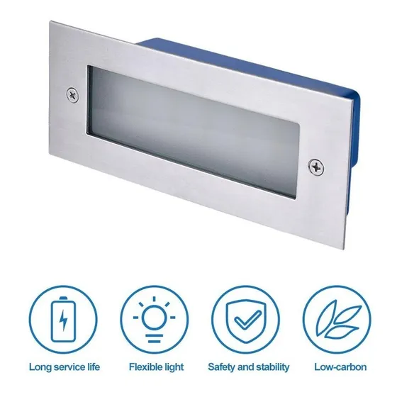 Lampara Led Para Escalera Rectangular Jardin Empotrar 