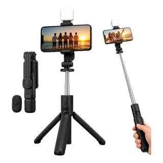 Tripé Bastão Selfie Celular Led 3 em 1 Controle Bluetooth 103cm