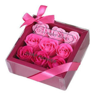 2 Juego De Jabón Con Flores De Rosas En Caja De Regalo 2 Juego De Jabón Con Flores De Rosas En Caja De Regalo