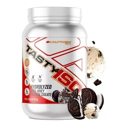 Tasty Iso 900g Whey 100% Isolado Cookies - Adaptogen Tasty Iso 900g Whey 100% Isolado Cookies - Adaptogen