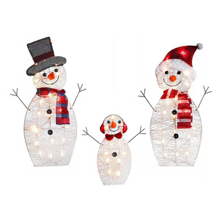 3 Luces Led Navideñas Para Jardín Con Muñecos De Nieve 3 Luces Led Navideñas Para Jardín Con Muñecos De Nieve