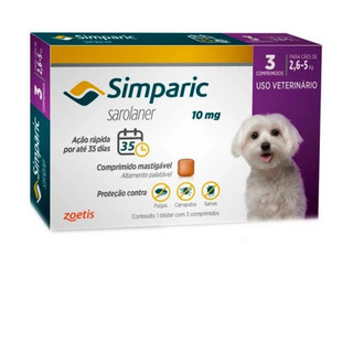 Simparic Promoção 10mg 2 A 5kg C/3 Compridos Simparic Promoção 10mg 2 A 5kg C/3 Compridos