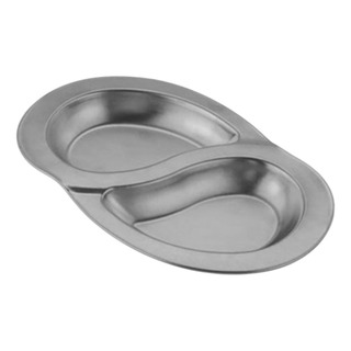 Plato De Servicio De Placa Dividida De Acero L Plata Plato De Servicio De Placa Dividida De Acero L Plata