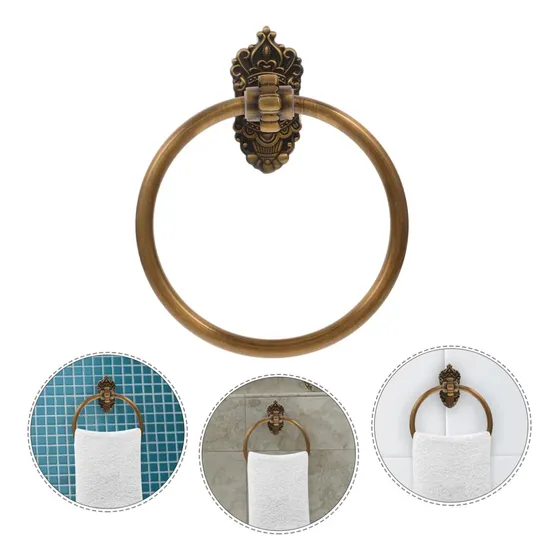 Toallero Retro Vintage Antiguo Latón Juego Baño Porta Toalla