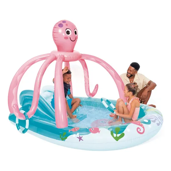 Piscina Centro De Juegos Con Aspersor Intex Friendly Octopus