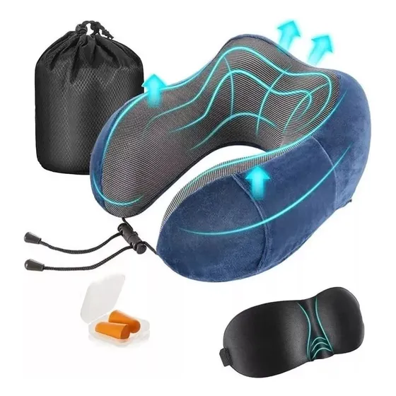 Cojín De Cuello Cómodo, Almohada Viaje Espuma Viscoelástica