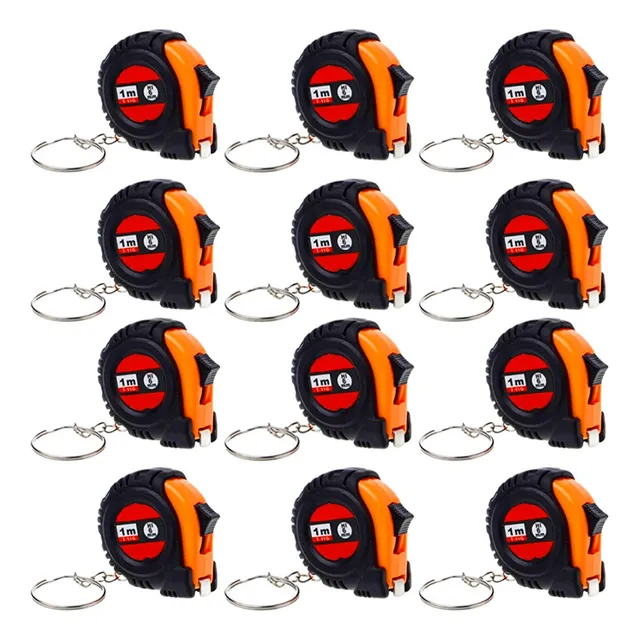 Llavero Mini Flexometro Cinta Metrica Medir 1 Metro 12 Pzs