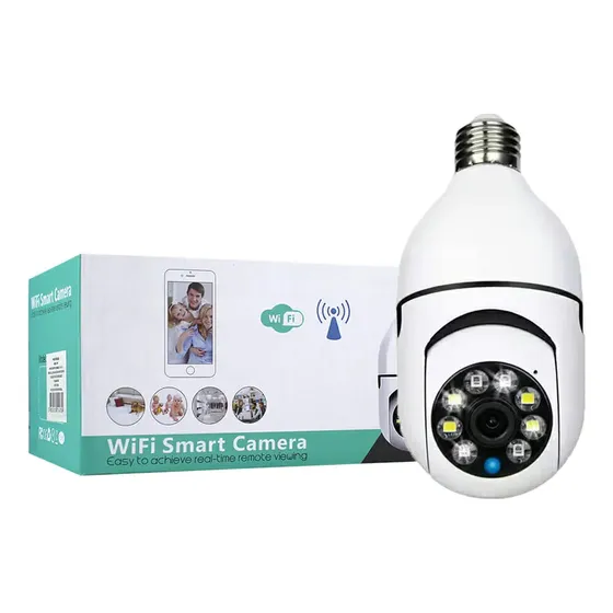 Cámara Inteligente Bombillo Wifi 360° Hd Micrófono Yi Lot